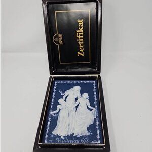 Mettlach Villeroy Boch Mothers Day 1978 Pate Sur Pate Jasper Plaque Original Box